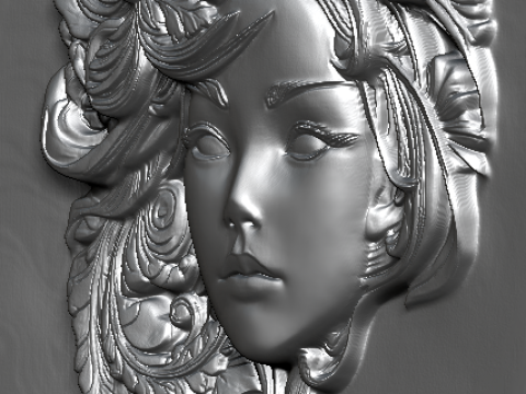 Набір барельєфів із квітковим жіночим бюстом. 5 моделей, 3D-друк з ЧПУ 3D Принт Модель