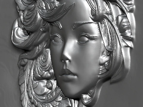 Busto Mujer Floral Bajorrelieve Pack 5 Modelos CNC Impresi&oacute;n 3D Modelo de impresión 3D