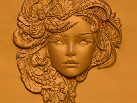 Busto Mujer Floral Bajorrelieve Pack 5 Modelos CNC Impresi&oacute;n 3D Modelo de impresión 3D