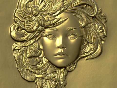Busto Mujer Floral Bajorrelieve Pack 5 Modelos CNC Impresi&oacute;n 3D Modelo de impresión 3D
