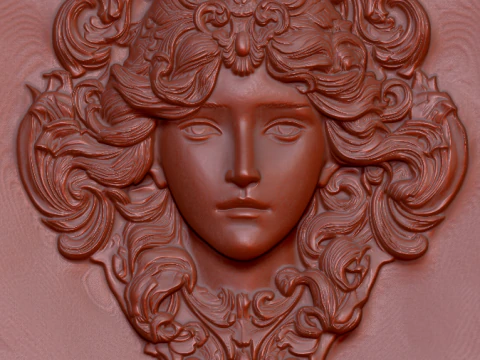 Busto Mujer Floral Bajorrelieve Pack 5 Modelos CNC Impresi&oacute;n 3D Modelo de impresión 3D