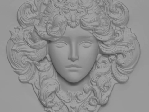 Busto Mujer Floral Bajorrelieve Pack 5 Modelos CNC Impresi&oacute;n 3D Modelo de impresión 3D