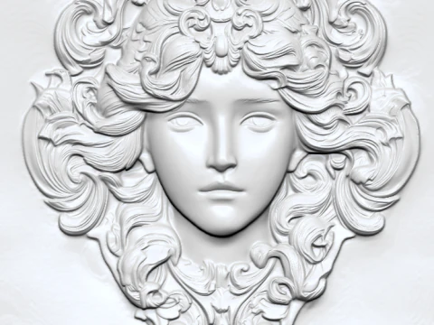 Busto Mujer Floral Bajorrelieve Pack 5 Modelos CNC Impresi&oacute;n 3D Modelo de impresión 3D