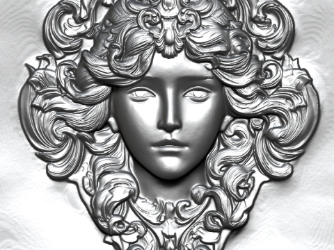 Набір барельєфів із квітковим жіночим бюстом. 5 моделей, 3D-друк з ЧПУ 3D Принт Модель