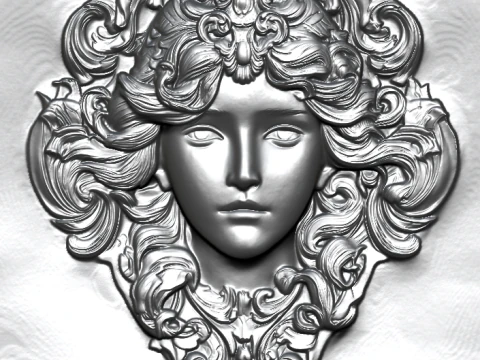 Busto Mujer Floral Bajorrelieve Pack 5 Modelos CNC Impresi&oacute;n 3D Modelo de impresión 3D