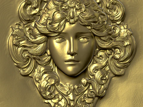 Busto Mujer Floral Bajorrelieve Pack 5 Modelos CNC Impresi&oacute;n 3D Modelo de impresión 3D