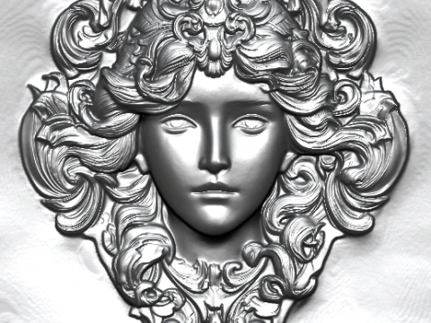 Busto Mujer Floral Bajorrelieve Pack 5 Modelos CNC Impresi&oacute;n 3D Modelo de impresión 3D