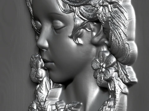 Busto Mujer Floral Bajorrelieve Pack 5 Modelos CNC Impresi&oacute;n 3D Modelo de impresión 3D