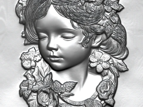 Busto Mujer Floral Bajorrelieve Pack 5 Modelos CNC Impresi&oacute;n 3D Modelo de impresión 3D