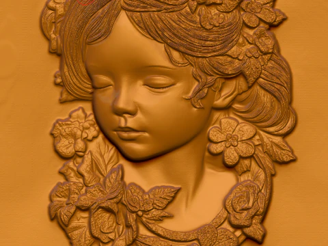 Busto Mujer Floral Bajorrelieve Pack 5 Modelos CNC Impresi&oacute;n 3D Modelo de impresión 3D