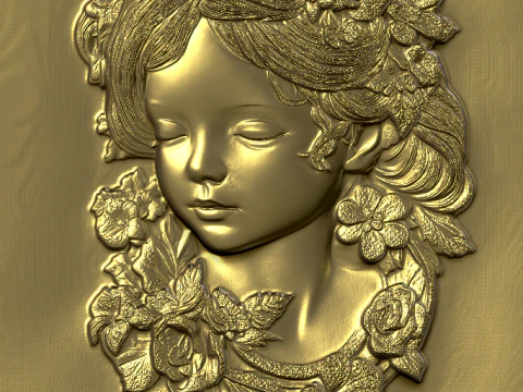 Busto Mujer Floral Bajorrelieve Pack 5 Modelos CNC Impresi&oacute;n 3D Modelo de impresión 3D