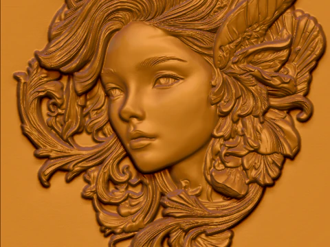 Busto Mujer Floral Bajorrelieve Pack 5 Modelos CNC Impresi&oacute;n 3D Modelo de impresión 3D