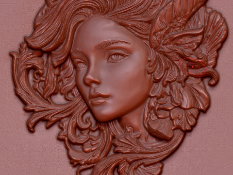 Busto Mujer Floral Bajorrelieve Pack 5 Modelos CNC Impresi&oacute;n 3D Modelo de impresión 3D