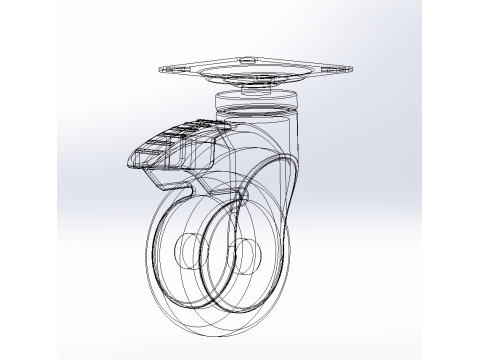 Heavy Duty Industrial Wheel 4inch 100mm 3D Model