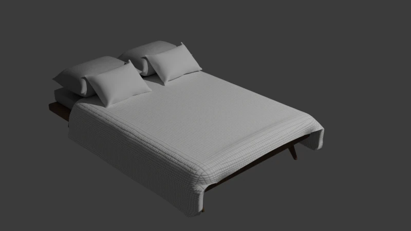 침대 3D 모델 .c4d .max .obj .3ds .fbx .stl .blend