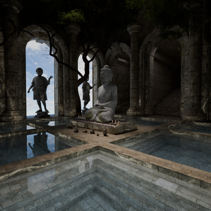 Temple of prayer Model 3D .c4d .max .obj .3ds .fbx .stl .blend 