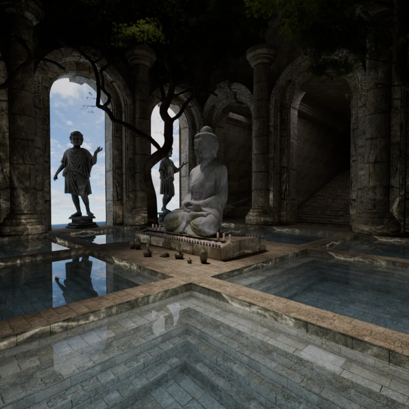 Temple of prayer 3D Model .c4d .max .obj .3ds .fbx .stl .blend
