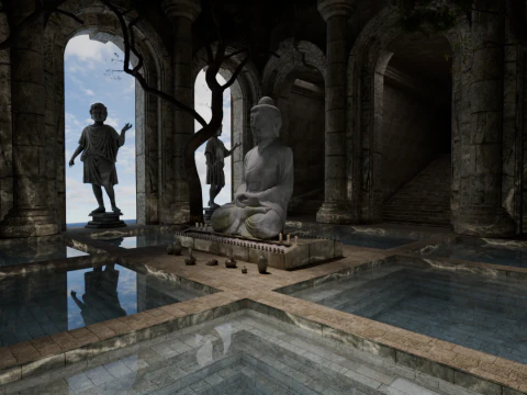 기도의 사원 3D 모델