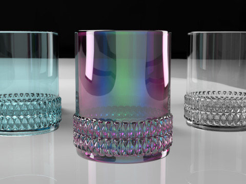 Glass with triangular details 3D Model