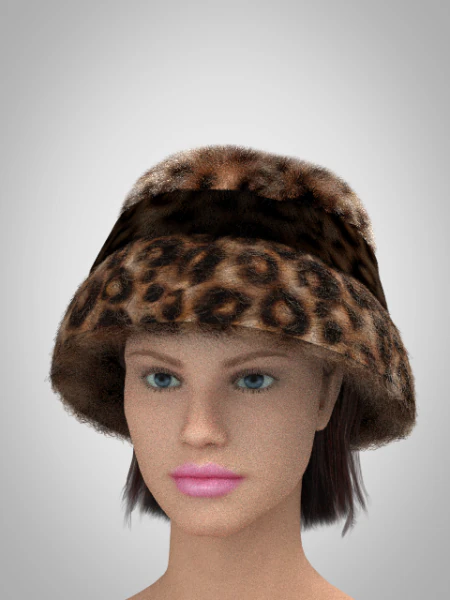 Bucket hat - Leopard design - tiger skin texture 3D Model .c4d .max .obj .3ds .fbx .stl .blend