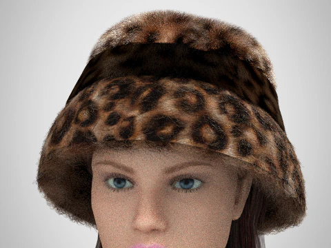 Bucket hat - Leopard design - tiger skin texture 3D Model