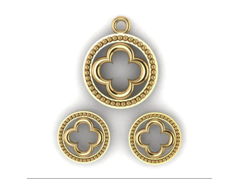 Ожерелья и серьги Van Cleef 3D Модель