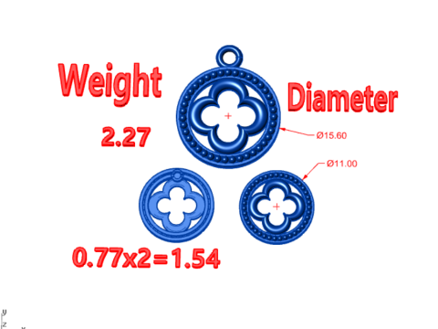 VanCleef Necklaces Earrings 3Dモデル