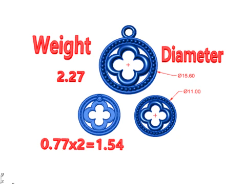VanCleef Earrings 3D Model
