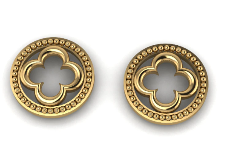 VanCleef Earrings 3D Model .c4d .max .obj .3ds .fbx .stl .blend