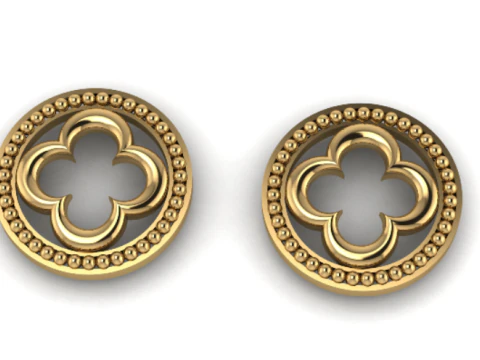 VanCleef Earrings 3D Model