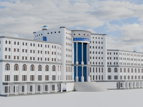 Национальная библиотека Таджикистана 3D Модель