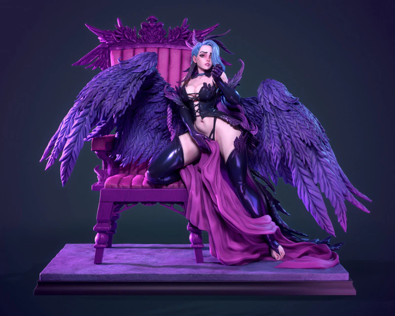 Lilim the Fallen Angel 3D Print Model .c4d .max .obj .3ds .fbx .stl .blend
