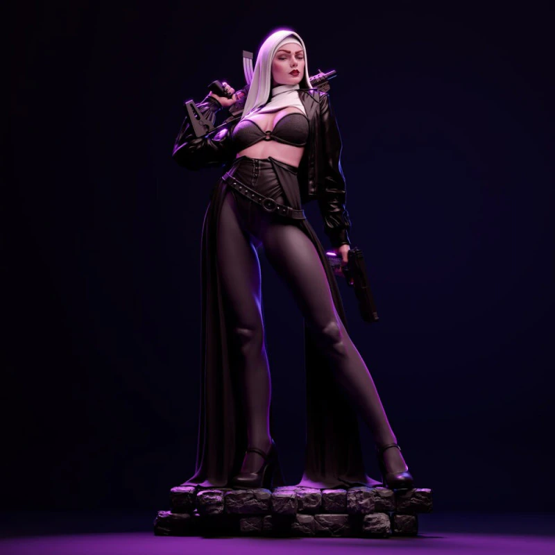 Nun 3D Print Model .c4d .max .obj .3ds .fbx .stl .blend 
