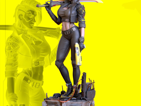 CyberPunk Waifu Modelo de Impressão 3D