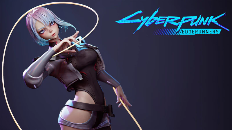 Lucy from Cyberpunk Edgerunners 3D Print Model .c4d .max .obj .3ds .fbx .stl .blend 