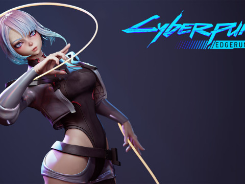 Lucy from Cyberpunk Edgerunners 3D 프린트 모델