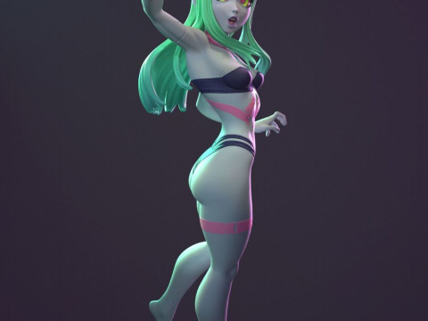 Rebecca Cyberpunk Edgerunners Model Cetak 3D