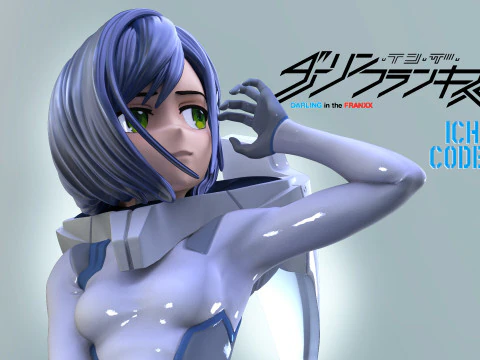 Ichigo Dari Sayang di Franxx Model Cetak 3D
