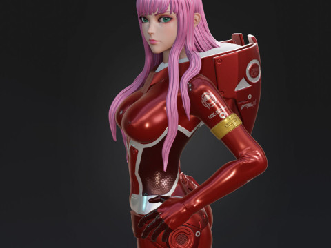 Zero Two Figure Model Cetak 3D