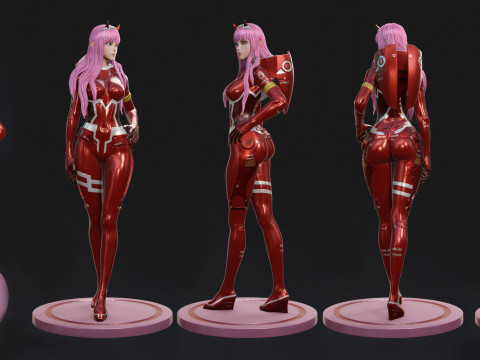 Zero Two Figure Model Cetak 3D