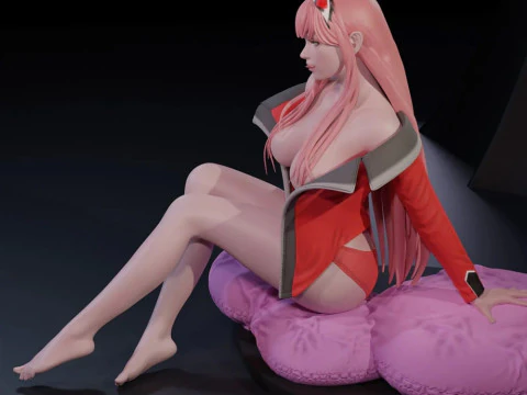 Zero Two Sitting 3D Print Model