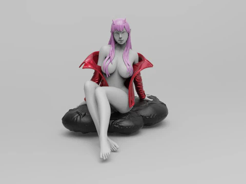 Zero Two Sitting 3D Print Model