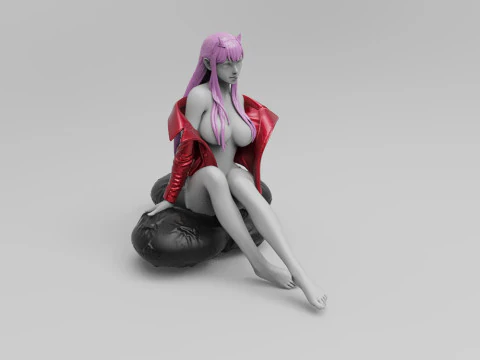 Zero Two Sitting 3D Print Model