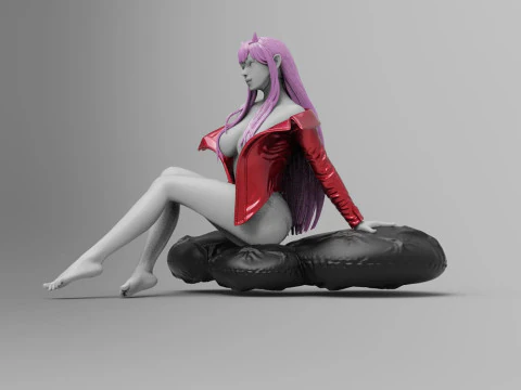 Zero Two Sitting 3D Print Model