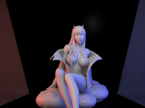 Zero Two Sitting 3D Print Model
