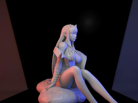 Zero Two Sitting 3D Print Model