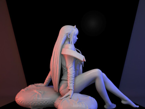 Zero Two Sitting Model Cetak 3D