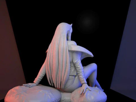 Zero Two Sitting 3D Print Model