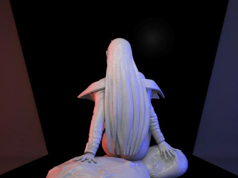 Zero Two Sitting 3D Print Model
