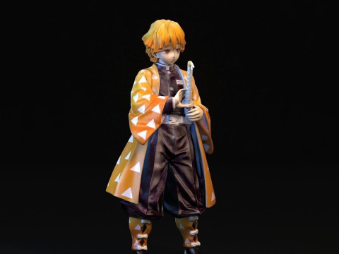 Zenitsu Agatsuma Demon Slayer Modèles 3D en vedette